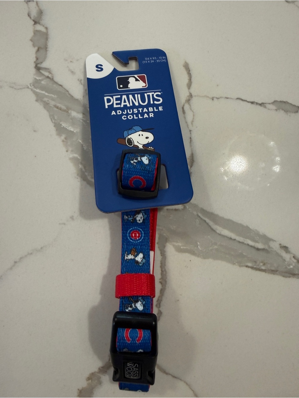 Peanuts Adjustable Collar with Snoopy Prints - Blue & Red NWT